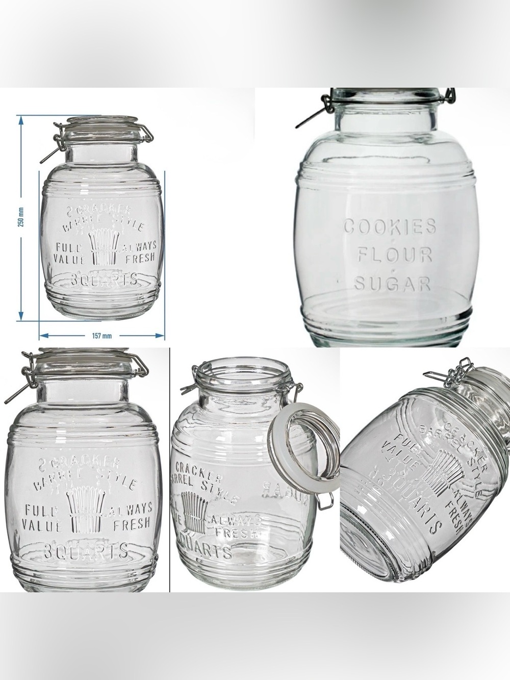 🫙Vintage Glass Pantry Canister Jars — 3 QT & 4 QT🫙 - Picture 6 of 12